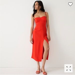 *NEW* J. Crew Fitted Crepe Bustier Dress in Red